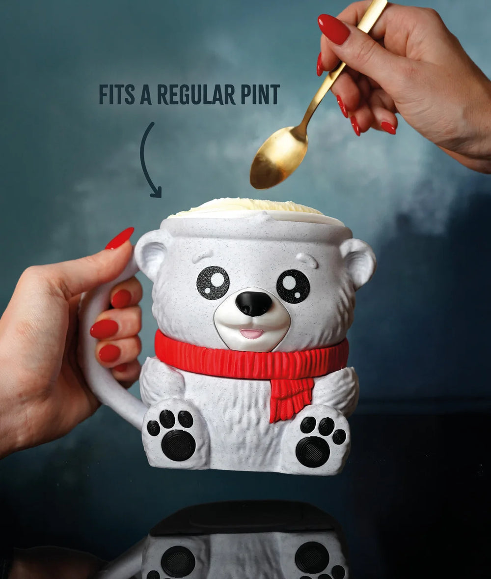 Polar Bear Ice Cream Pint Holder with Spoon Slots