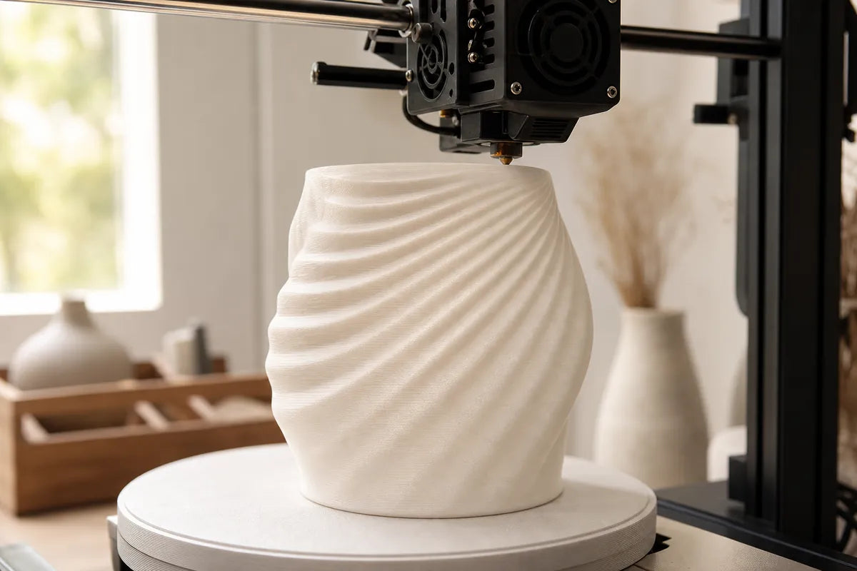 Rows of Bambu Lab 3D printers running in the Pipli Studio print farm