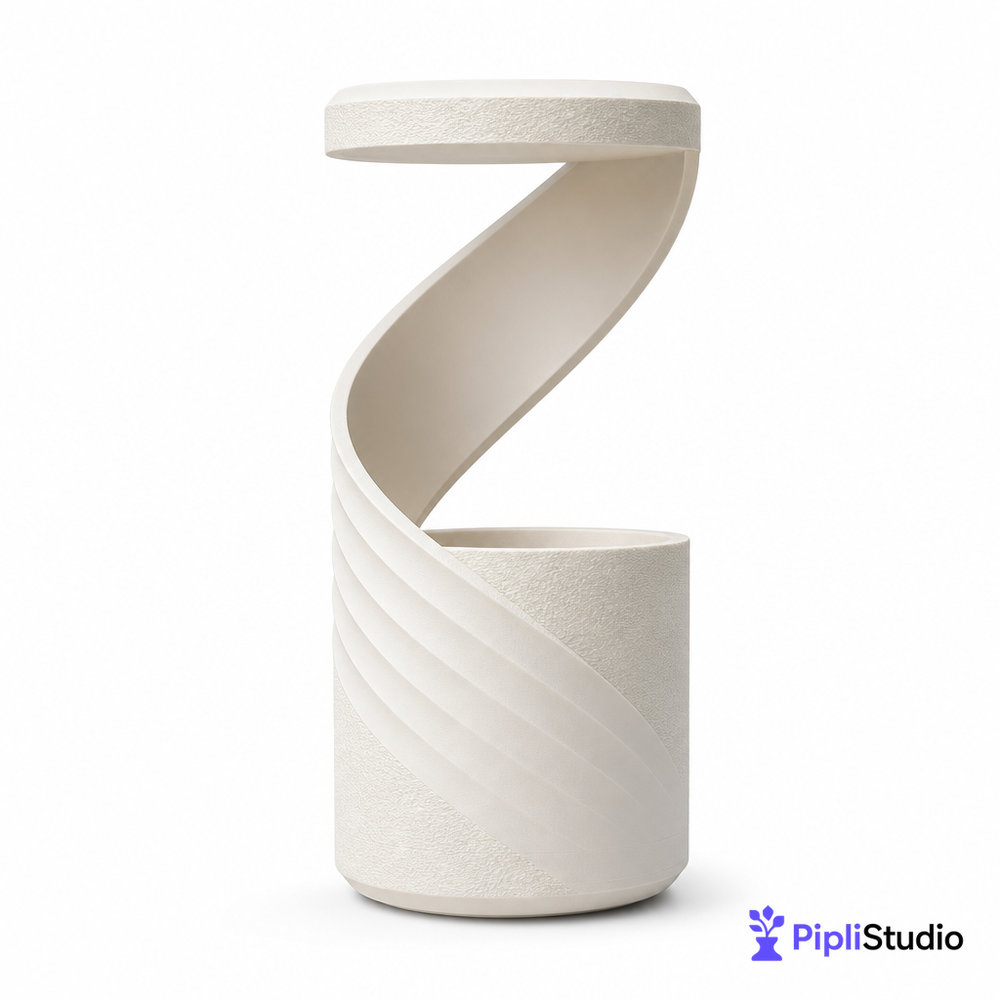 Spiral Desk Vase with Drip Tray (Manual)