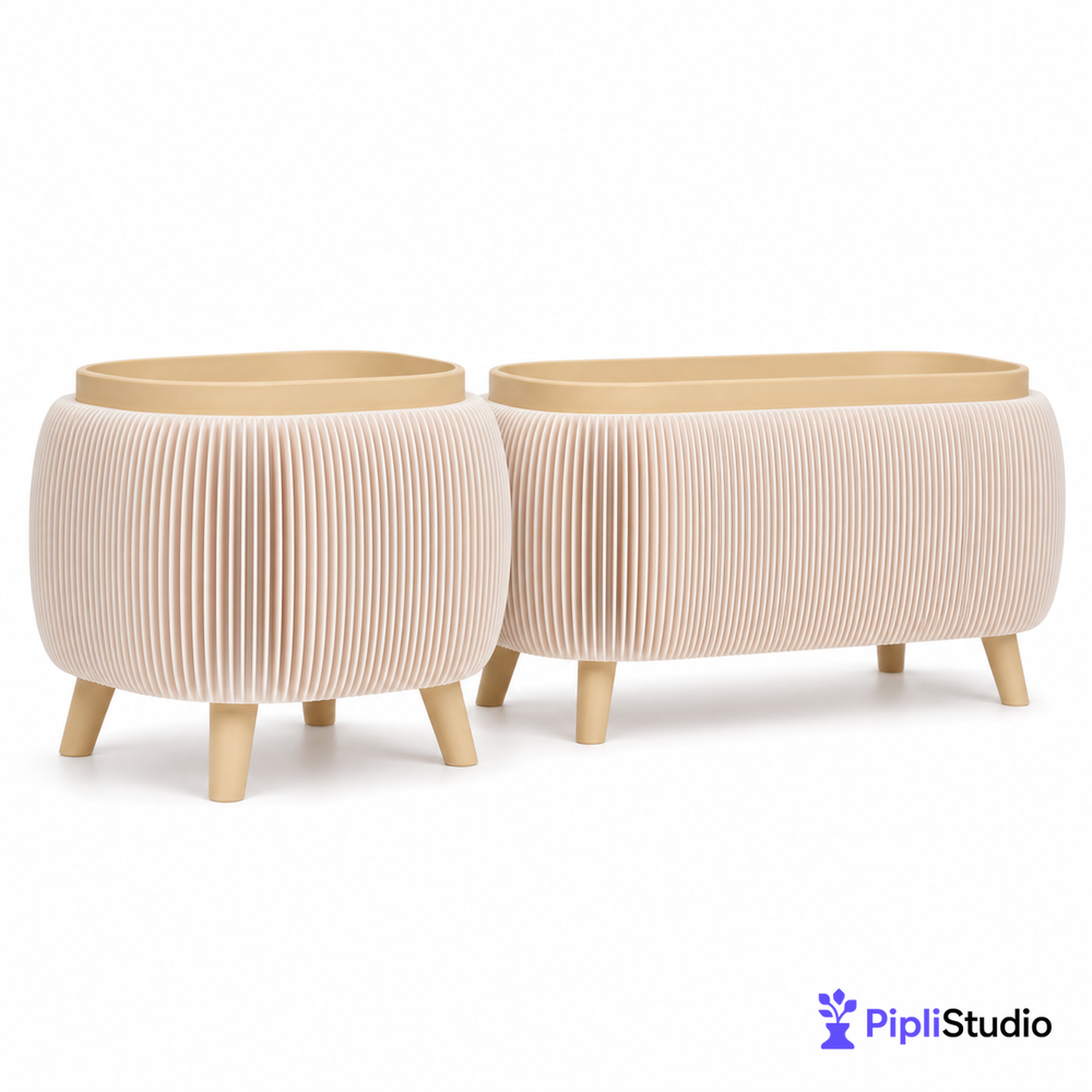 Modern Herb Planter Set with Drainage & Legs (set of 2)