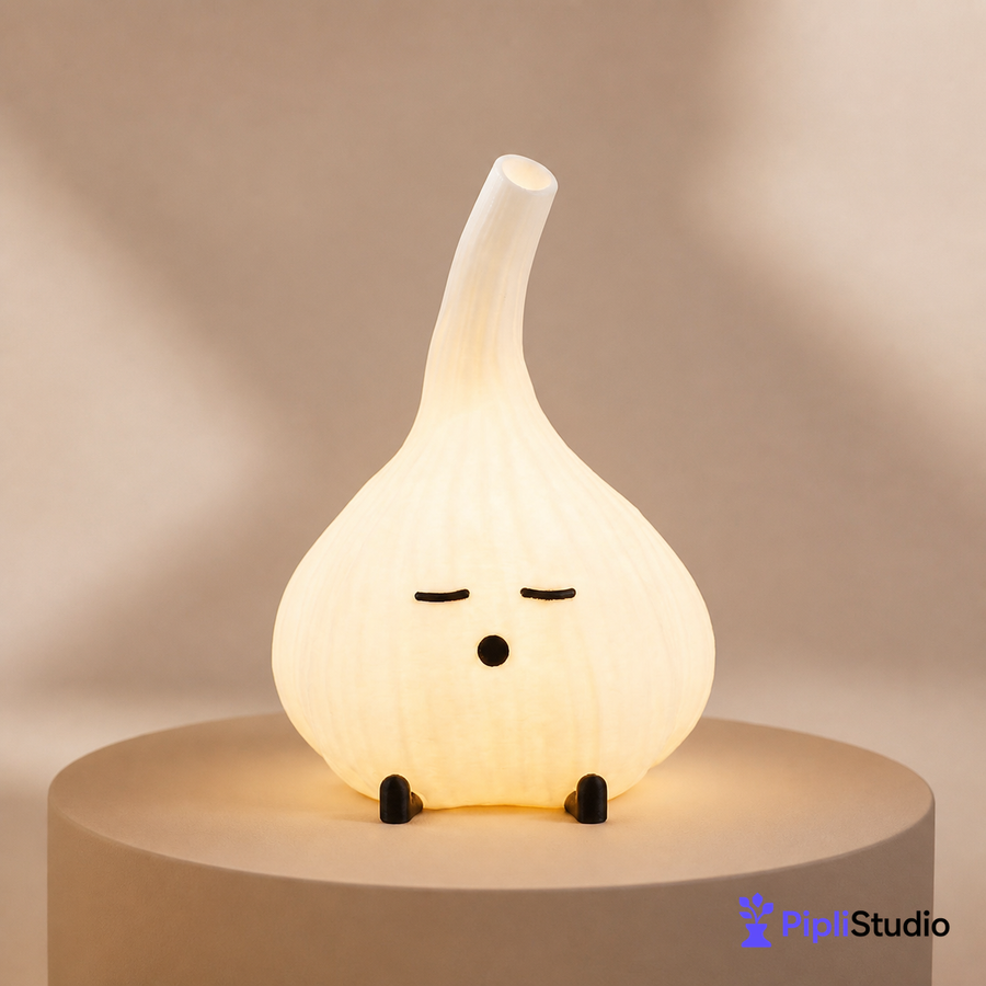 Garlic Night Light Lamp - Cute Cozy Glow (14cmx10cm)