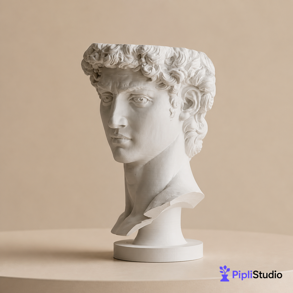 Renaissance Bust Planter with Drainage Base