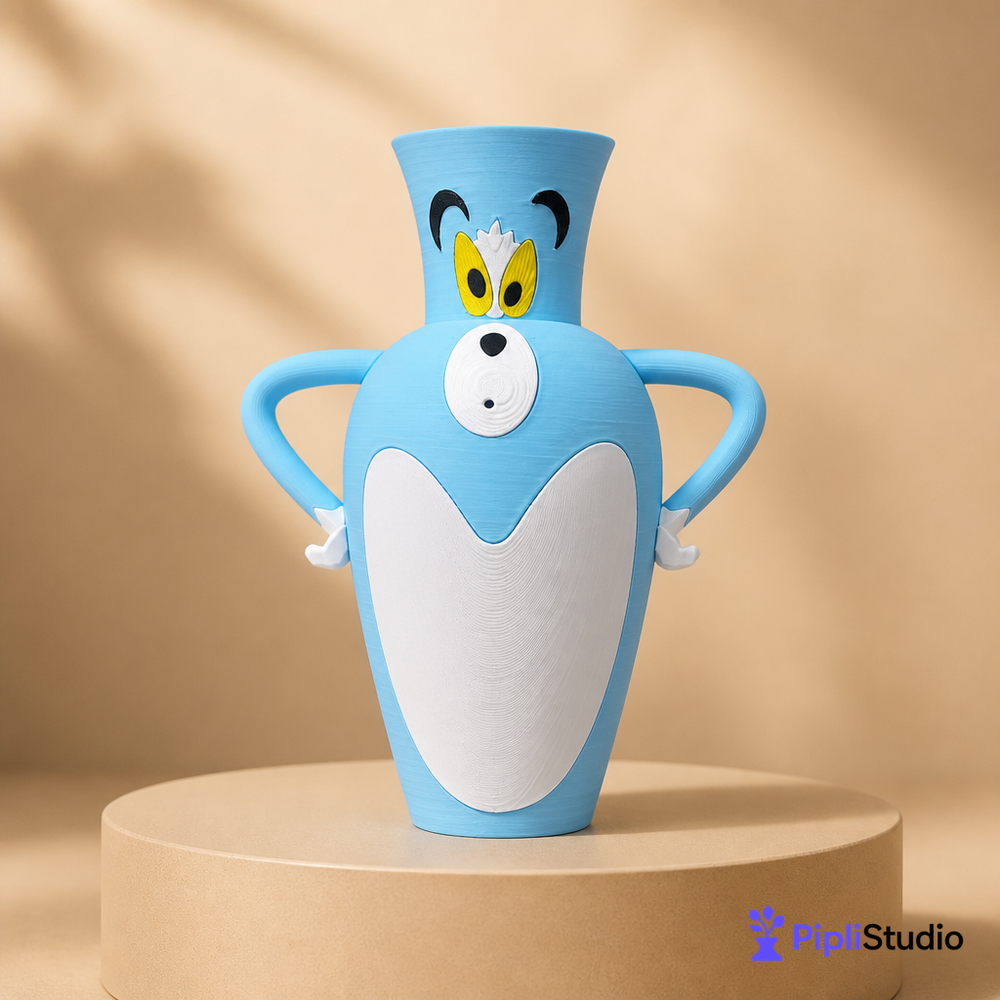 Tom Cat Rose Vase Decor | Fun 3D Printed Accent