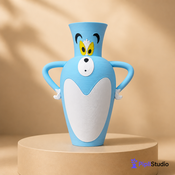 Tom Cat Rose Vase Decor | Fun 3D Printed Accent
