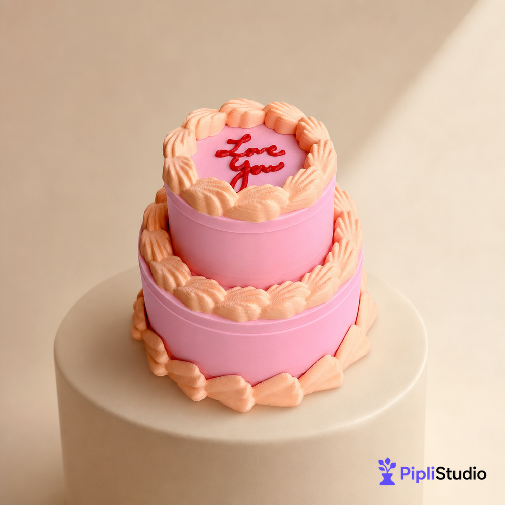 Retro Cake Jewelry Box with Hidden Storage