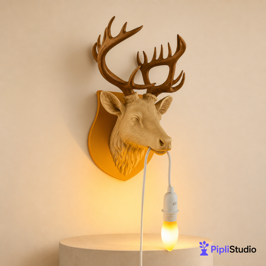 Stag Red Deer Wall Lamp for Cozy Rustic Decor