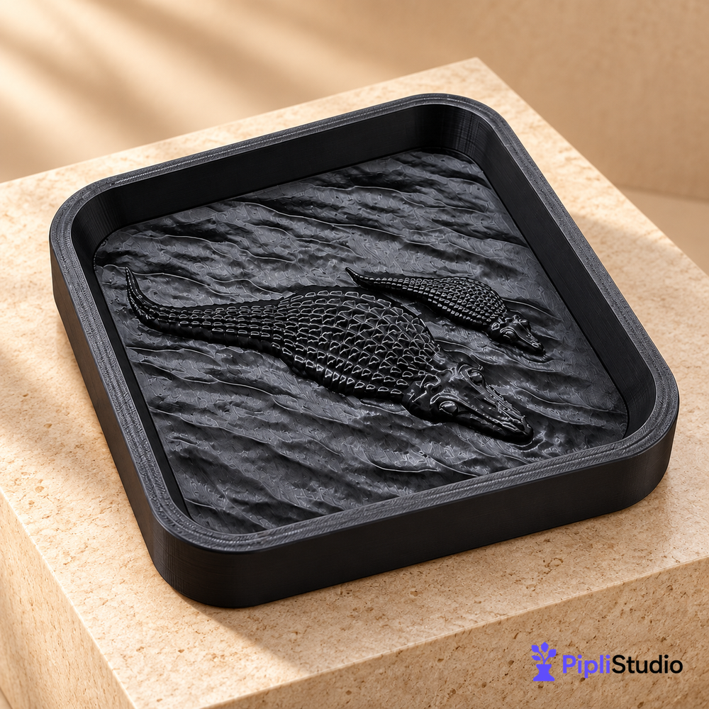 Crocodile Catch-All Tray – Stylish Entryway Organizer