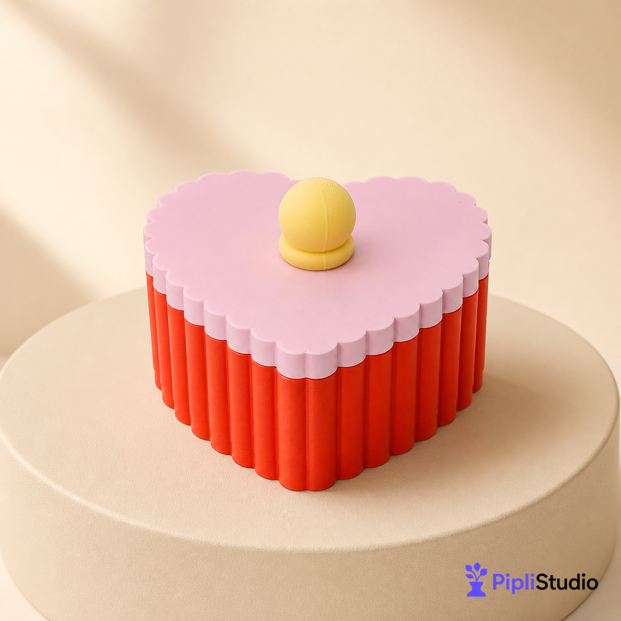 Retro Pleated Heart Jewelry Box