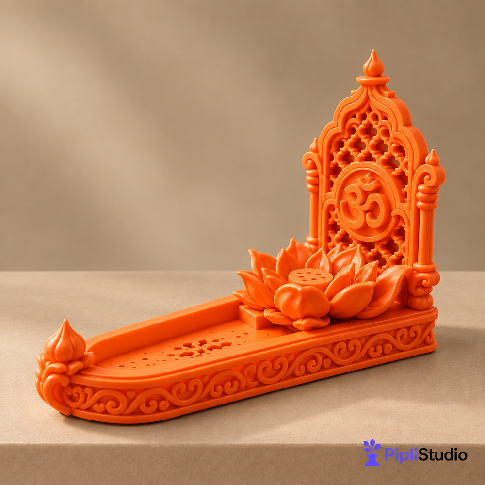 Lotus Om Incense Holder – Mess-Free Pooja