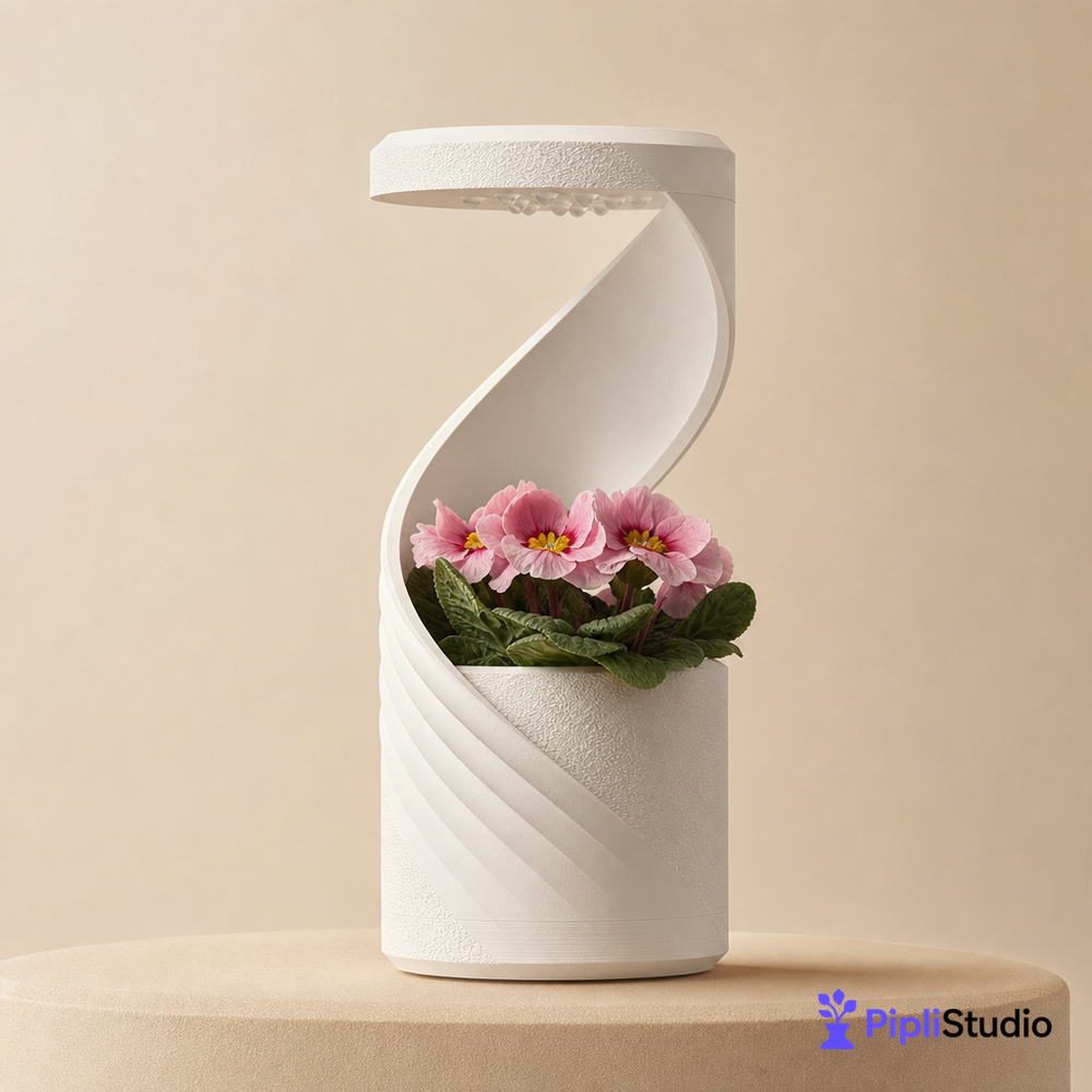 Spiral Desk Vase with Drip Tray (Manual)
