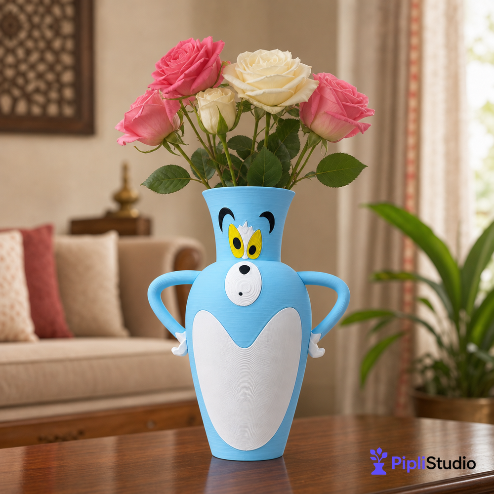 Tom Cat Rose Vase Decor | Fun 3D Printed Accent