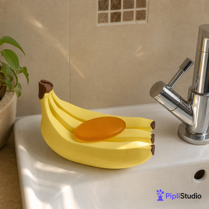 Banana Soap Dish with Hidden Drip Tray