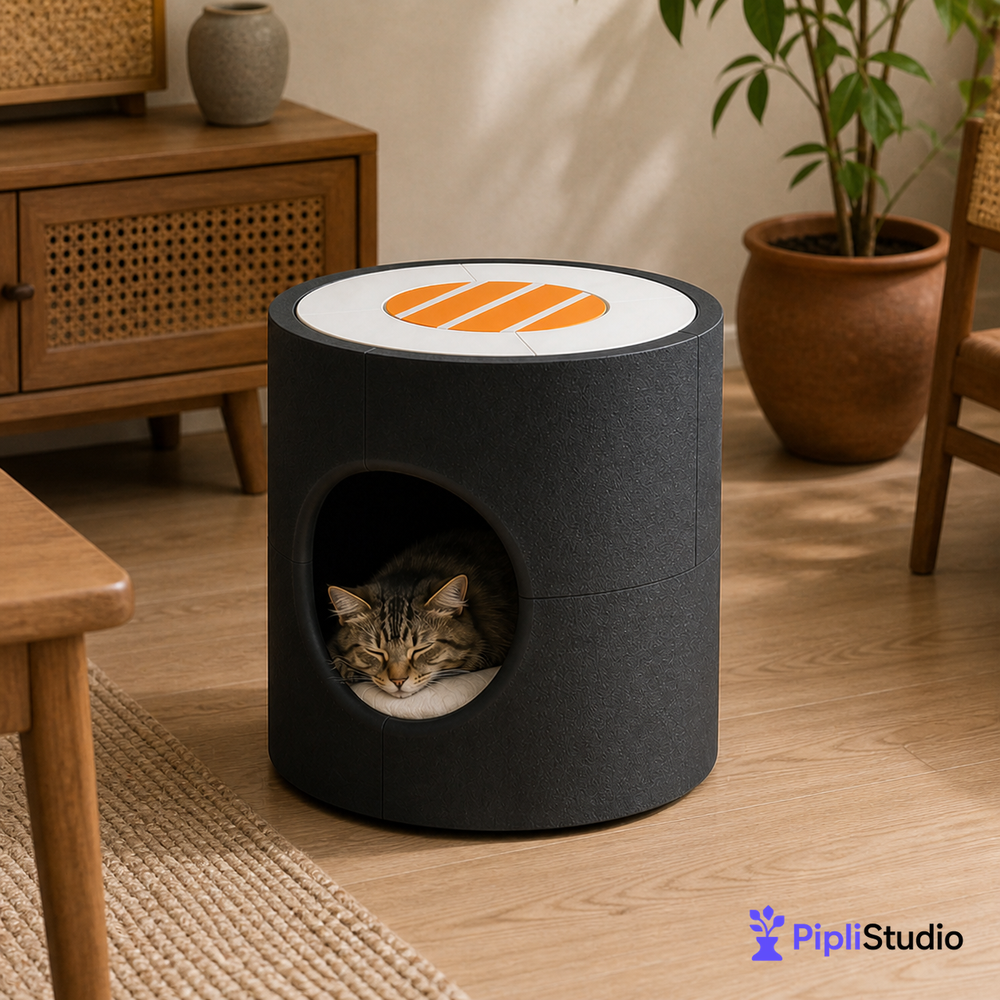 Sushi Roll Cat House Table – Cozy 2-in-1 Furniture