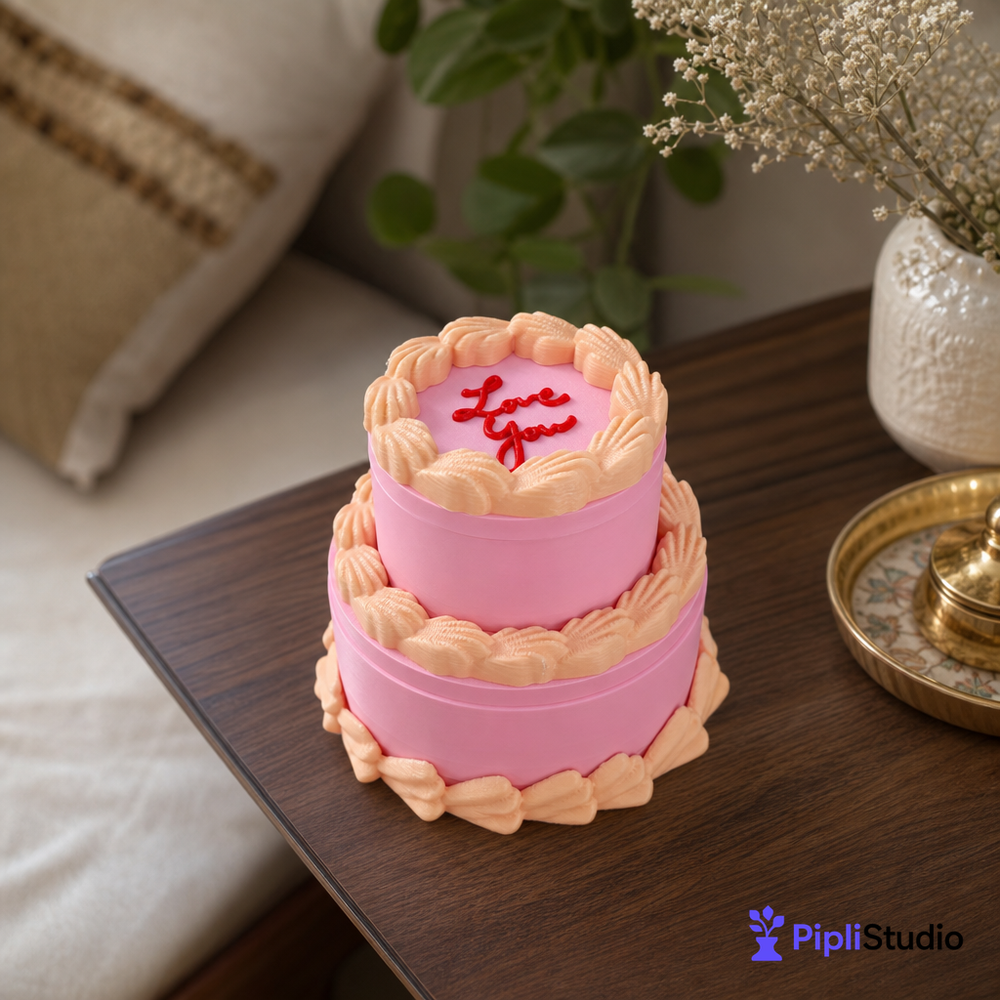 Retro Cake Jewelry Box with Hidden Storage