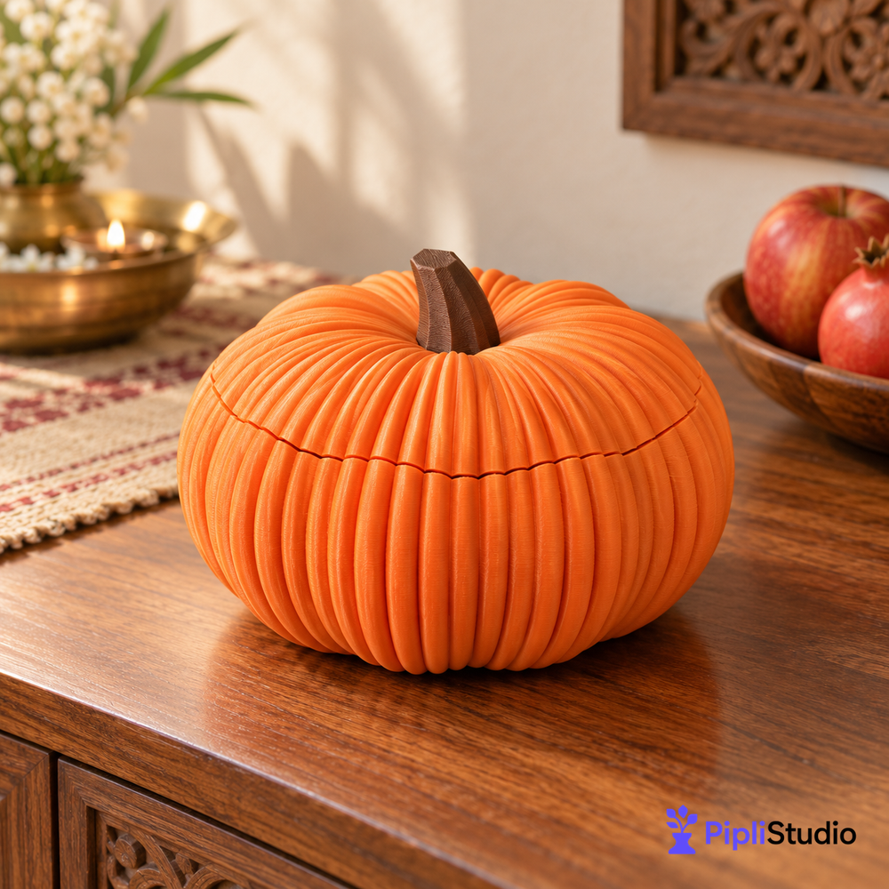 Pumpkin Bowl - Fruit, Vegetable Storage Container & Organizer with Removable Lid
