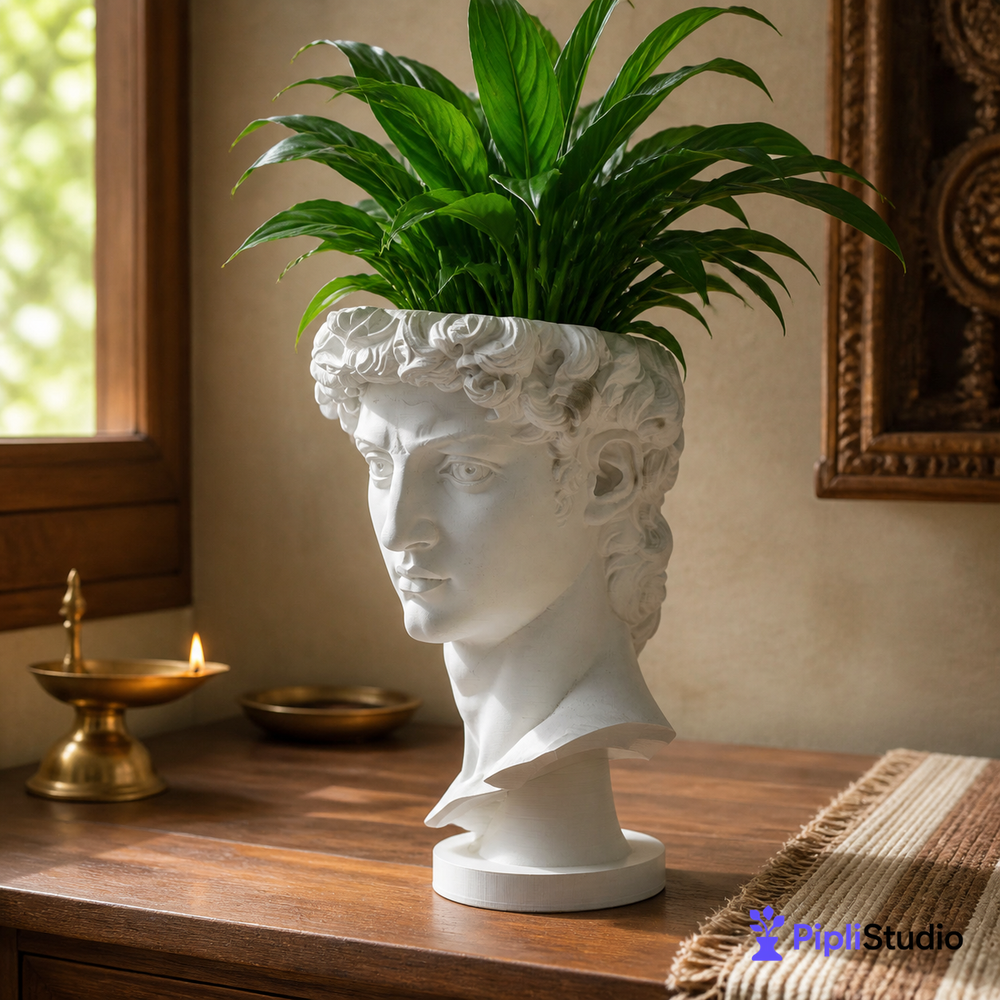 Renaissance Bust Planter with Drainage Base