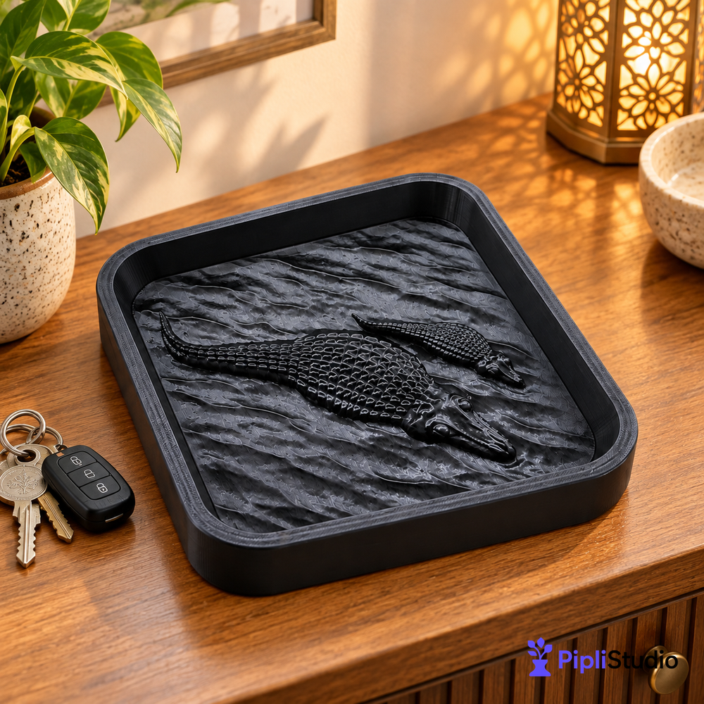 Crocodile Catch-All Tray – Stylish Entryway Organizer