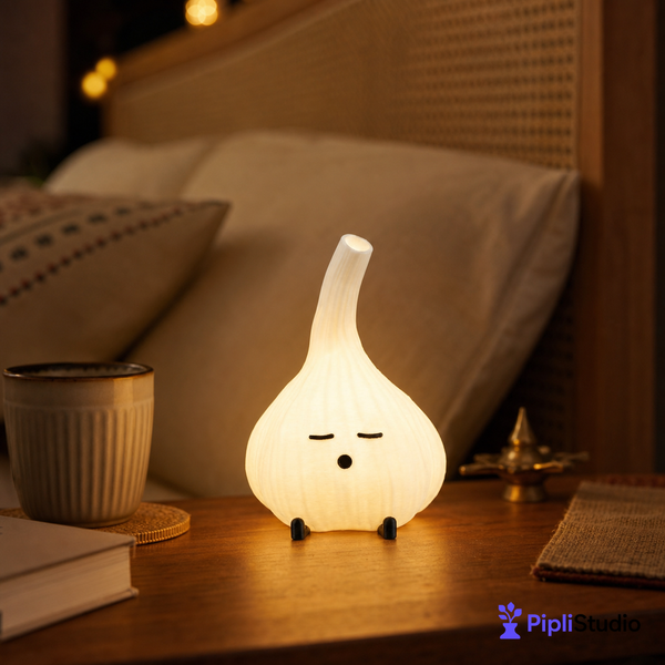 Garlic Night Light Lamp - Cute Cozy Glow (14cmx10cm)