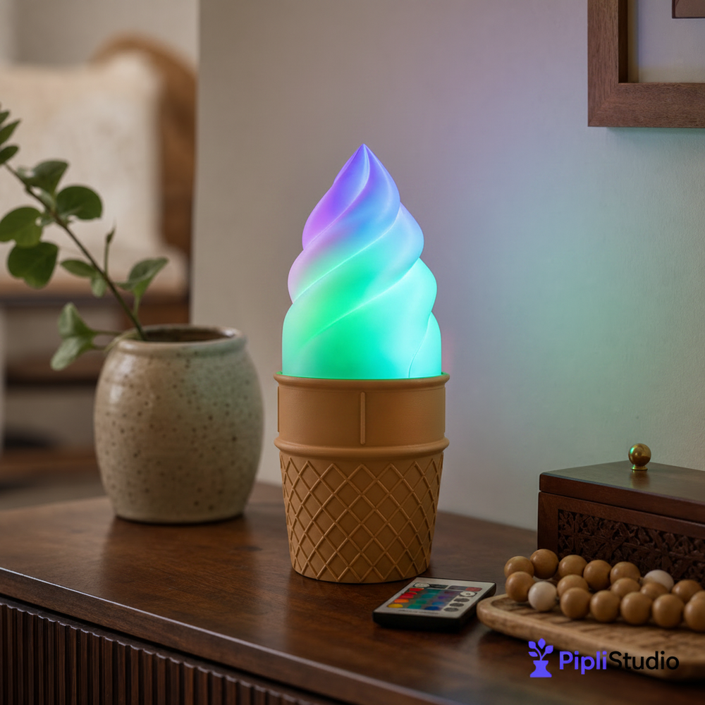Gelato Ice Cream Cone Desk Lamp for Cozy Ambient Light