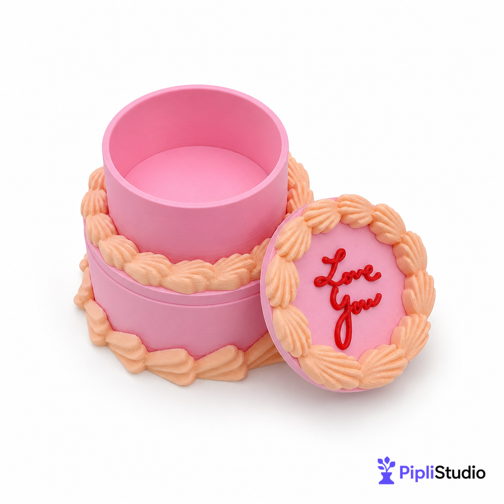 Retro Cake Jewelry Box with Hidden Storage