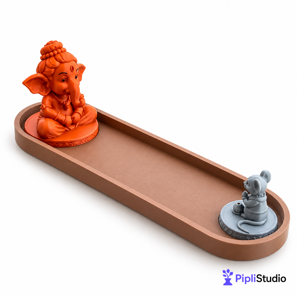 Ganesh Ji & Mushak Ji Incense Holder with Ash Tray – Divine Home Décor & Pooja Accessory