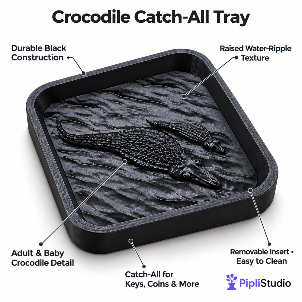 Crocodile Catch-All Tray – Stylish Entryway Organizer