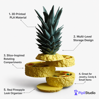 Sliced Pineapple - Storage Container, Jewellery Box & Organizer