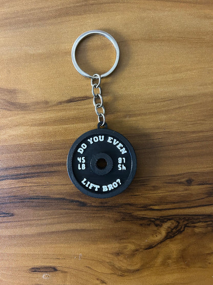 “Do You Even Lift Bro?” – Weight Plate Gym Keychain for Fitness Lovers (Pack of 2)