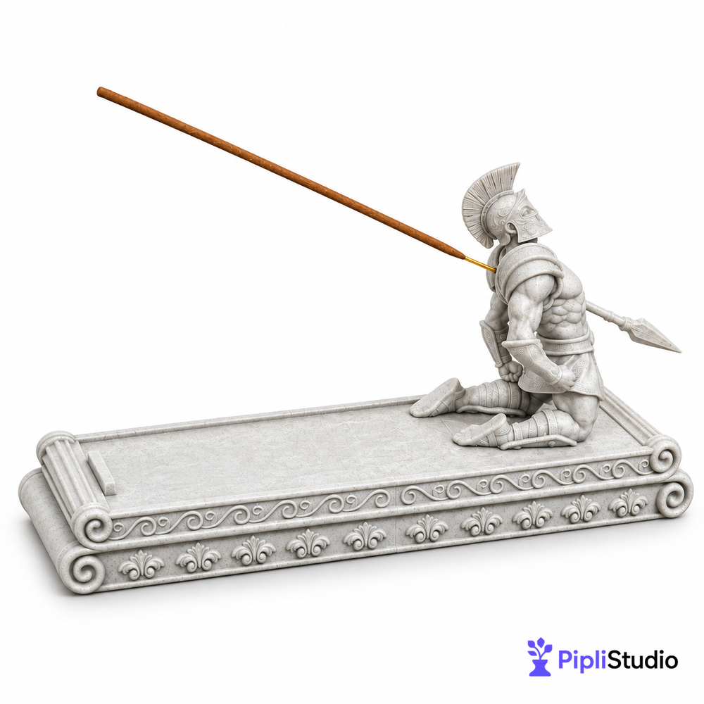 Sparta Warrior Incense Holder with Incense Storage Box