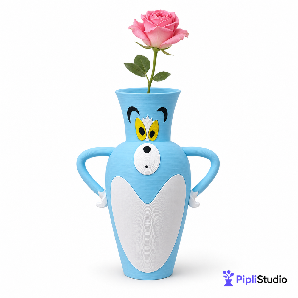 Tom Cat Rose Vase Decor | Fun 3D Printed Accent
