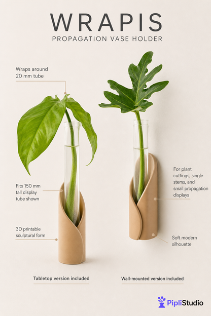 Wrap Tube Propagation Vase Holder for Wall & Table
