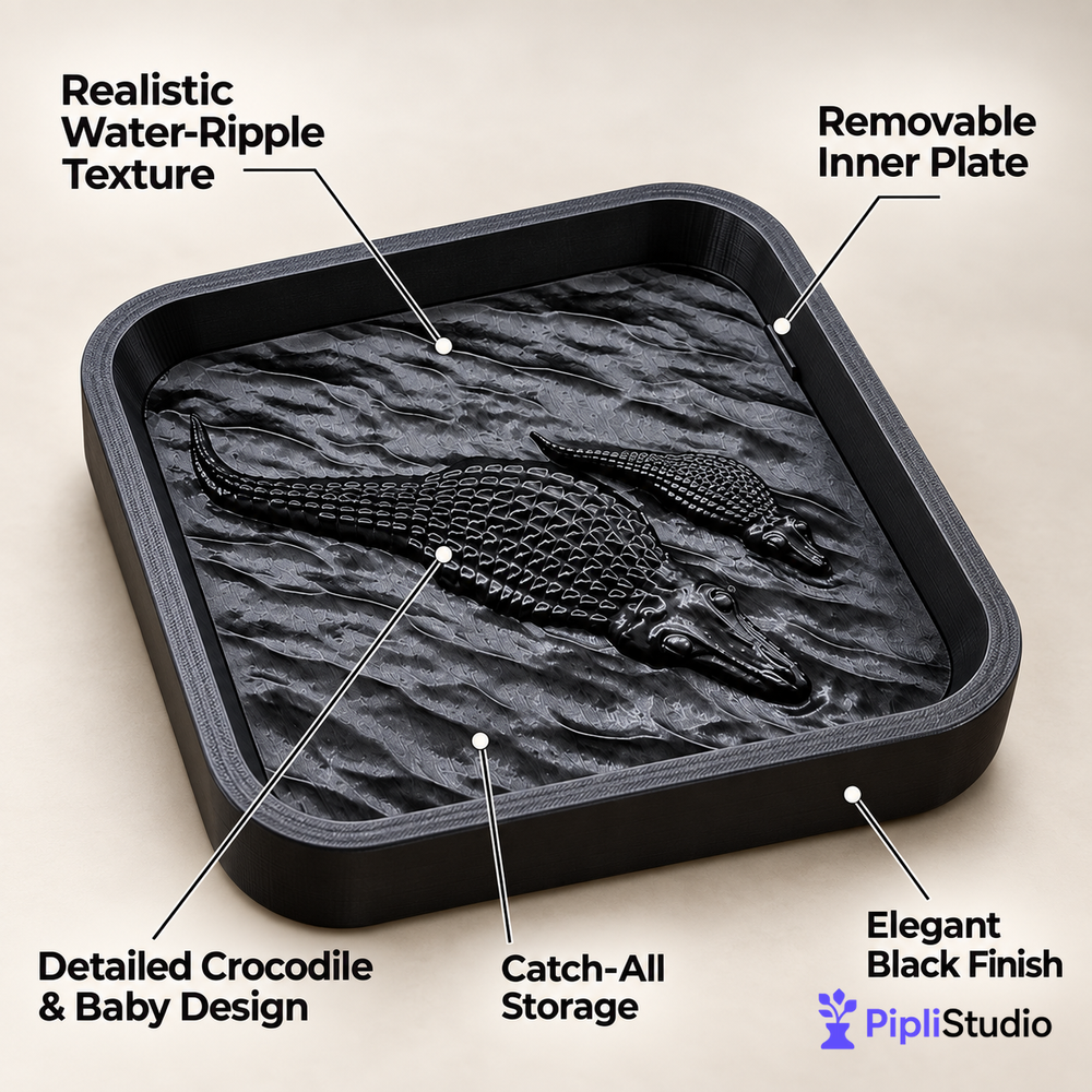 Crocodile Catch-All Tray – Stylish Entryway Organizer