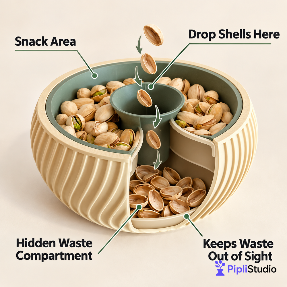 Pistachio Bowl with Hidden Waste Compartment (Pista Bowl)