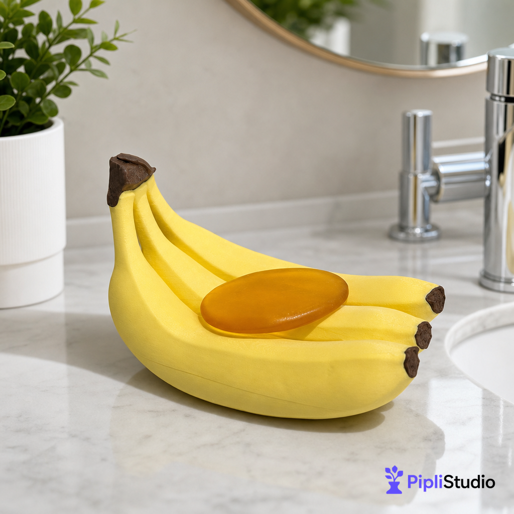 Banana Soap Dish with Hidden Drip Tray