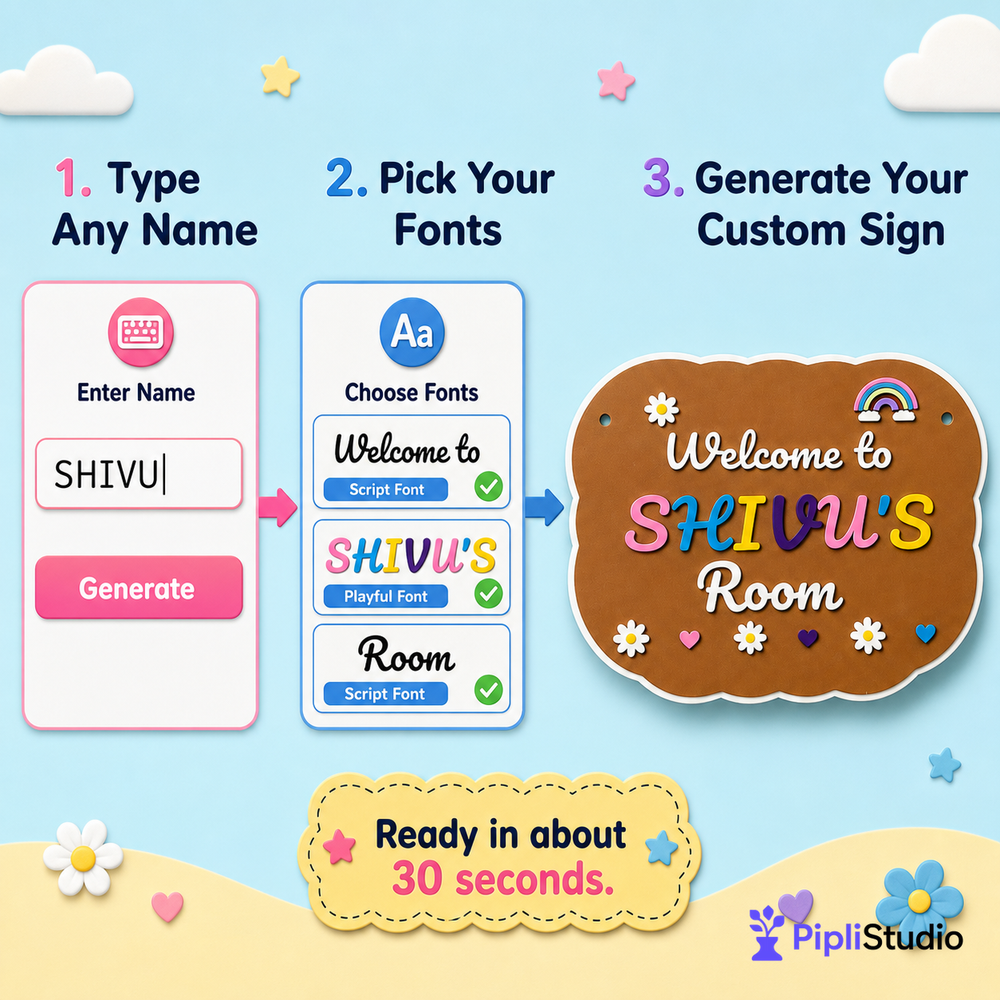 Personalized Kids Room/Home Sign – Custom Name Decor