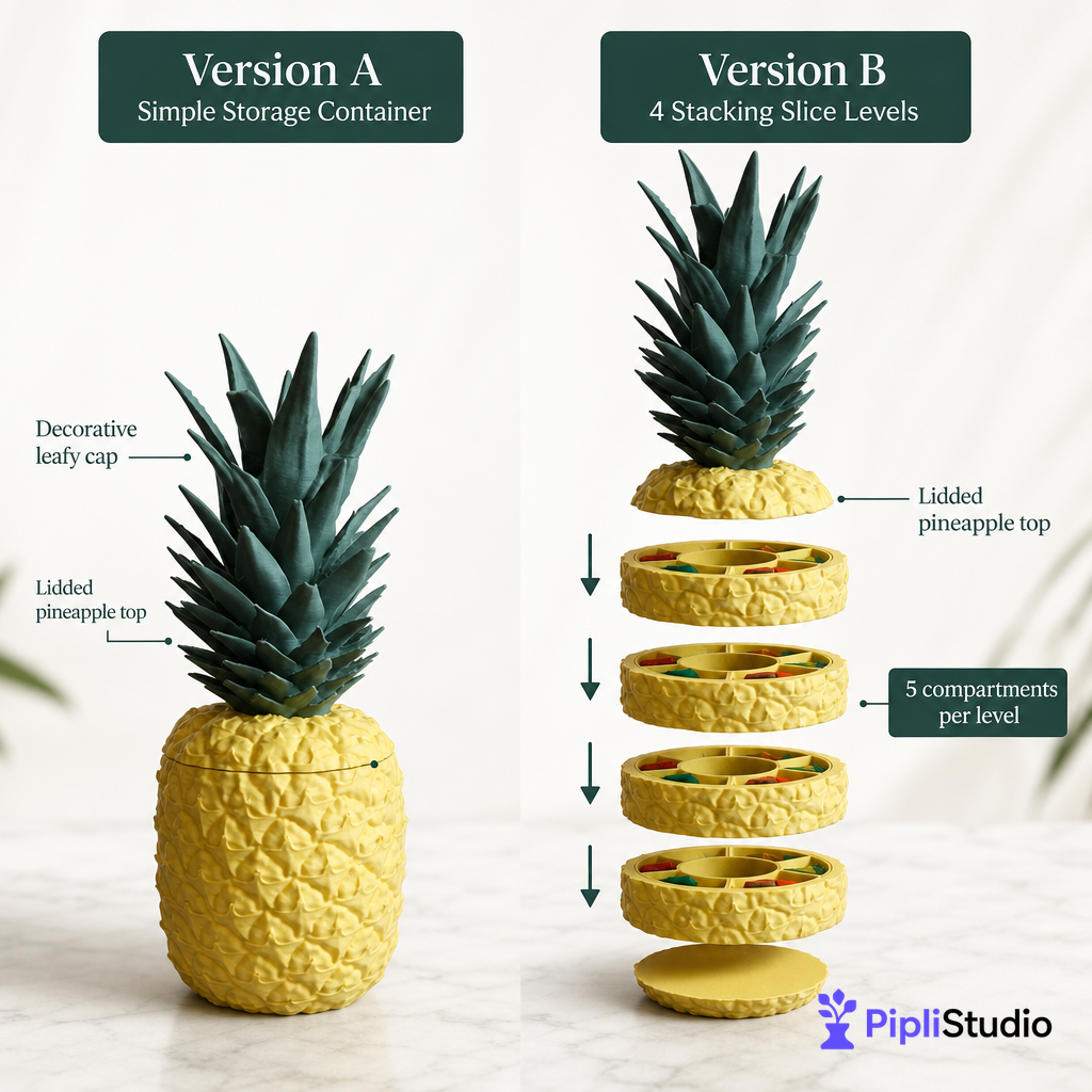 Sliced Pineapple - Storage Container, Jewellery Box & Organizer