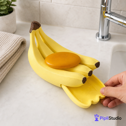 Banana Soap Dish with Hidden Drip Tray