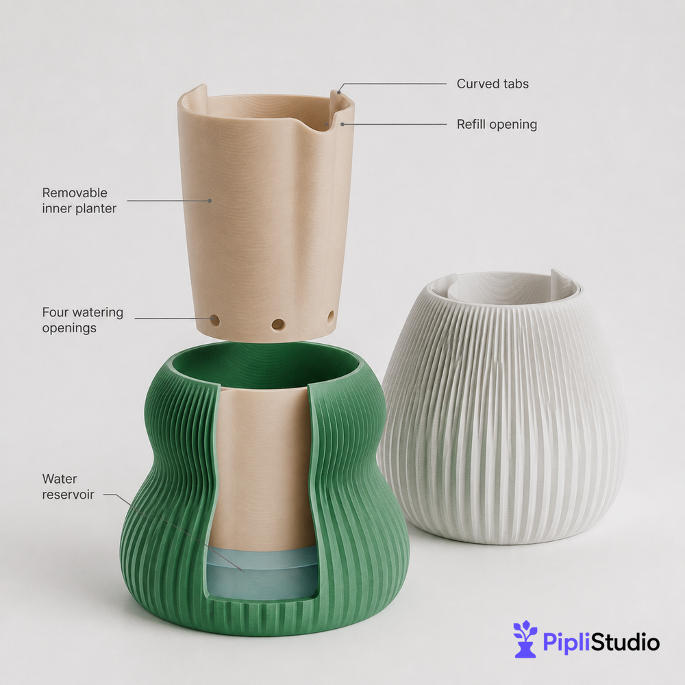 Modular Self-Watering Planter Set | Easy Plant Care (Pack of 2)