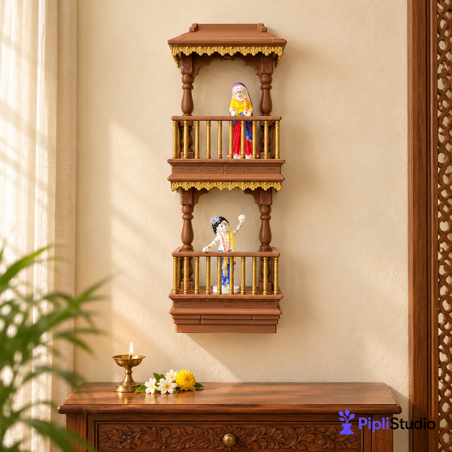 Radha Krishna Jharokha Wall Decor – Traditional Indian Heritage Showpiece