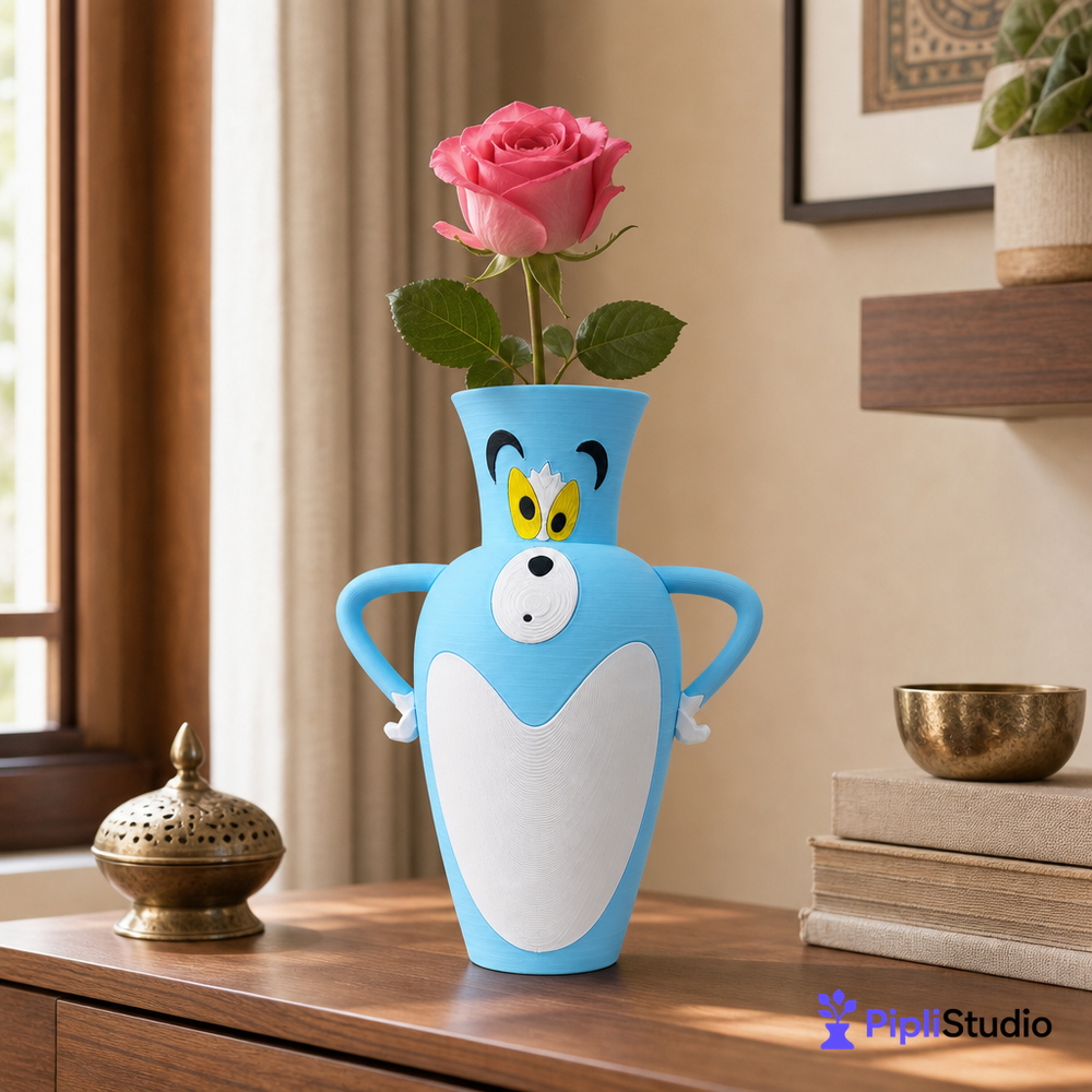 Tom Cat Rose Vase Decor | Fun 3D Printed Accent