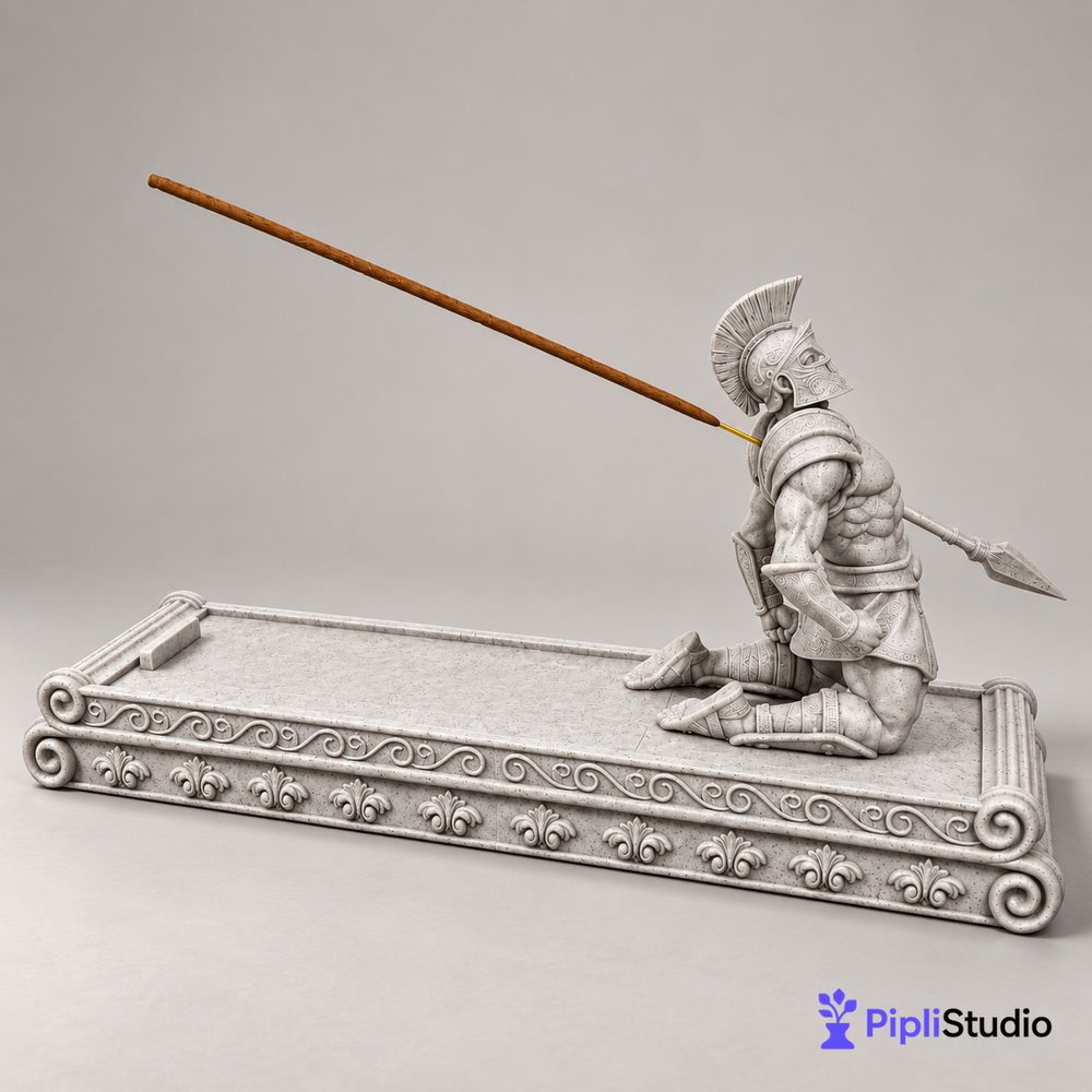 Sparta Warrior Incense Holder with Incense Storage Box