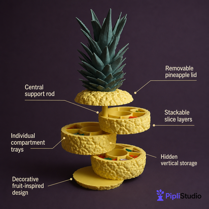 Sliced Pineapple - Storage Container, Jewellery Box & Organizer