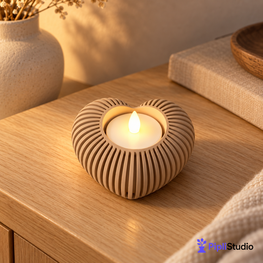 Heart LED Tealight Holder for Cozy Ambience