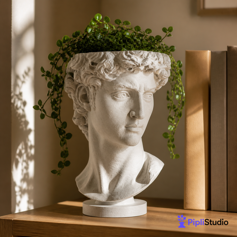 Renaissance Bust Planter with Drainage Base