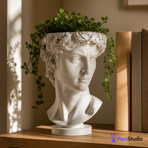 David Bust Planter with Drainage Base