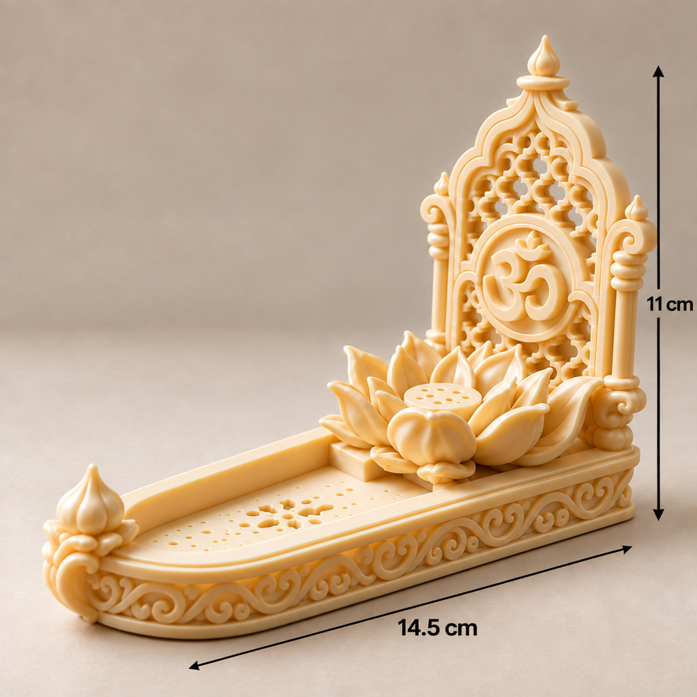 Lotus Om Incense Holder – Mess-Free Pooja