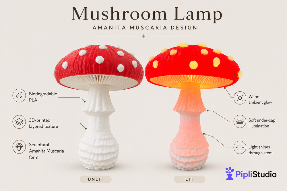 Mushroom Lamp – Amanita Muscaria Design