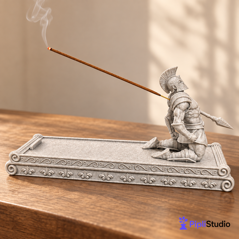 Sparta Warrior Incense Holder with Incense Storage Box