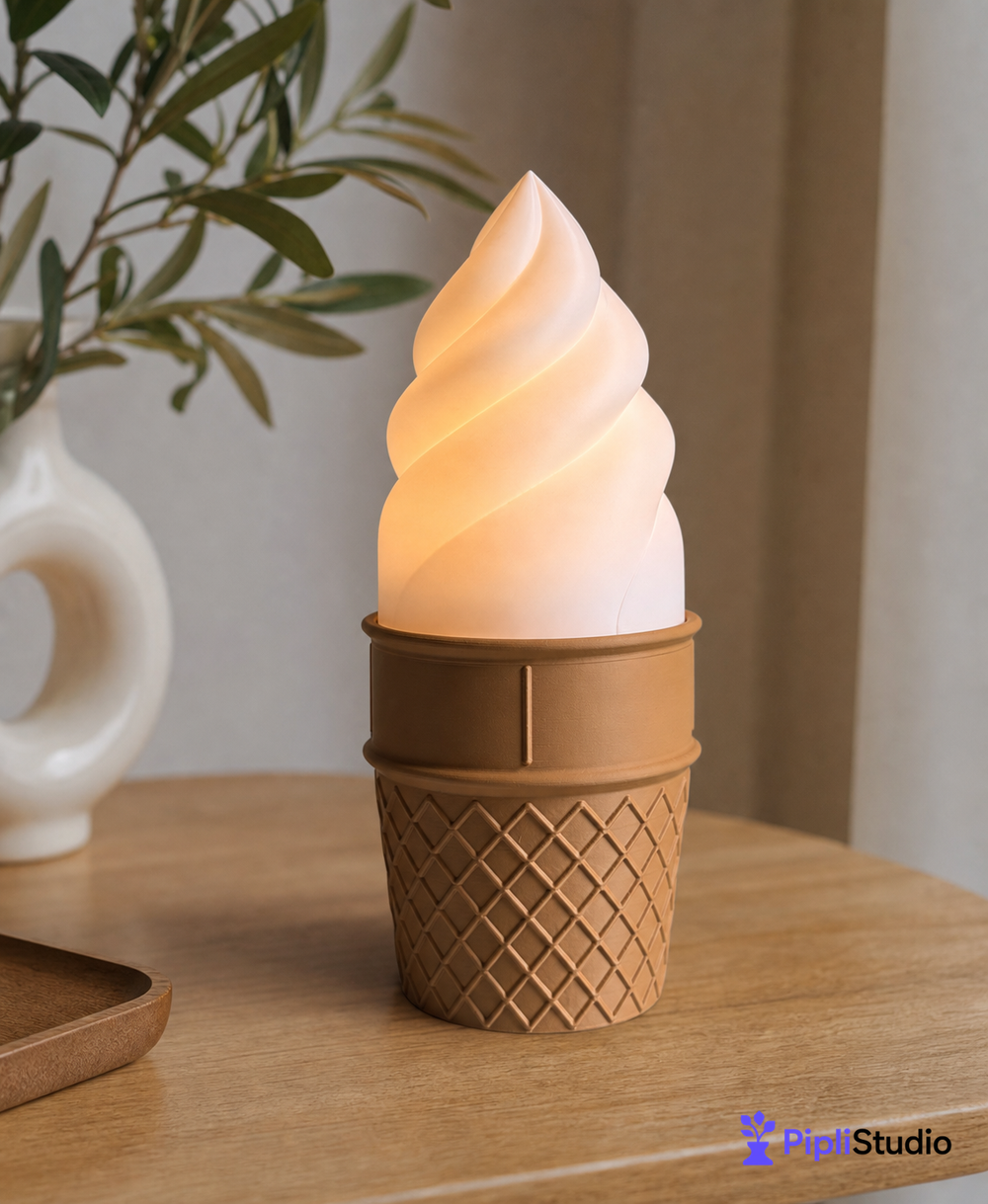 Gelato Ice Cream Cone Desk Lamp for Cozy Ambient Light