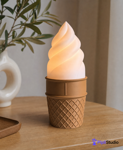 Gelato Ice Cream Cone Desk Lamp for Cozy Ambient Light